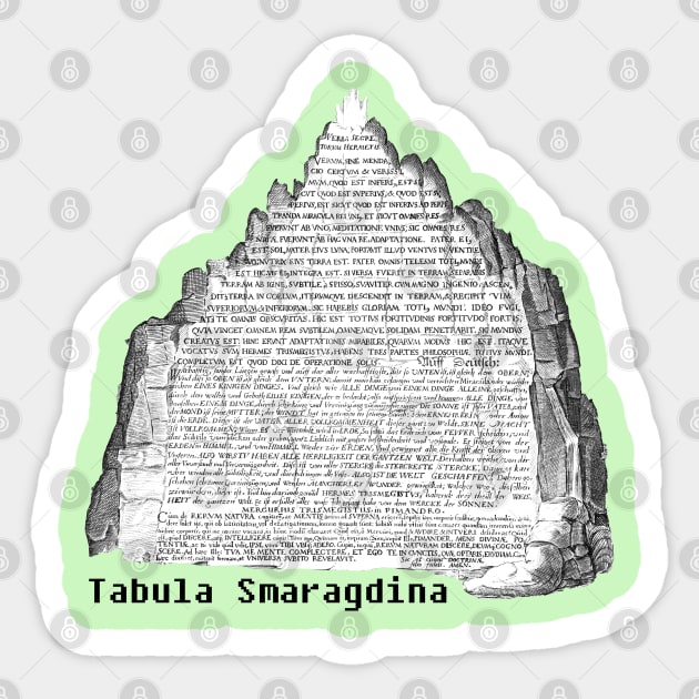 Emerald Tablet Tabula Smaragdina Hermetic Occult Alchemy Sticker by Witchy Ways